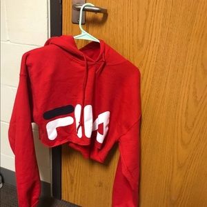 Fila Cropped Hoodie From Urban Outfitters